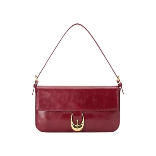 Costeo Burgundy Leather Shoulder Bag Women